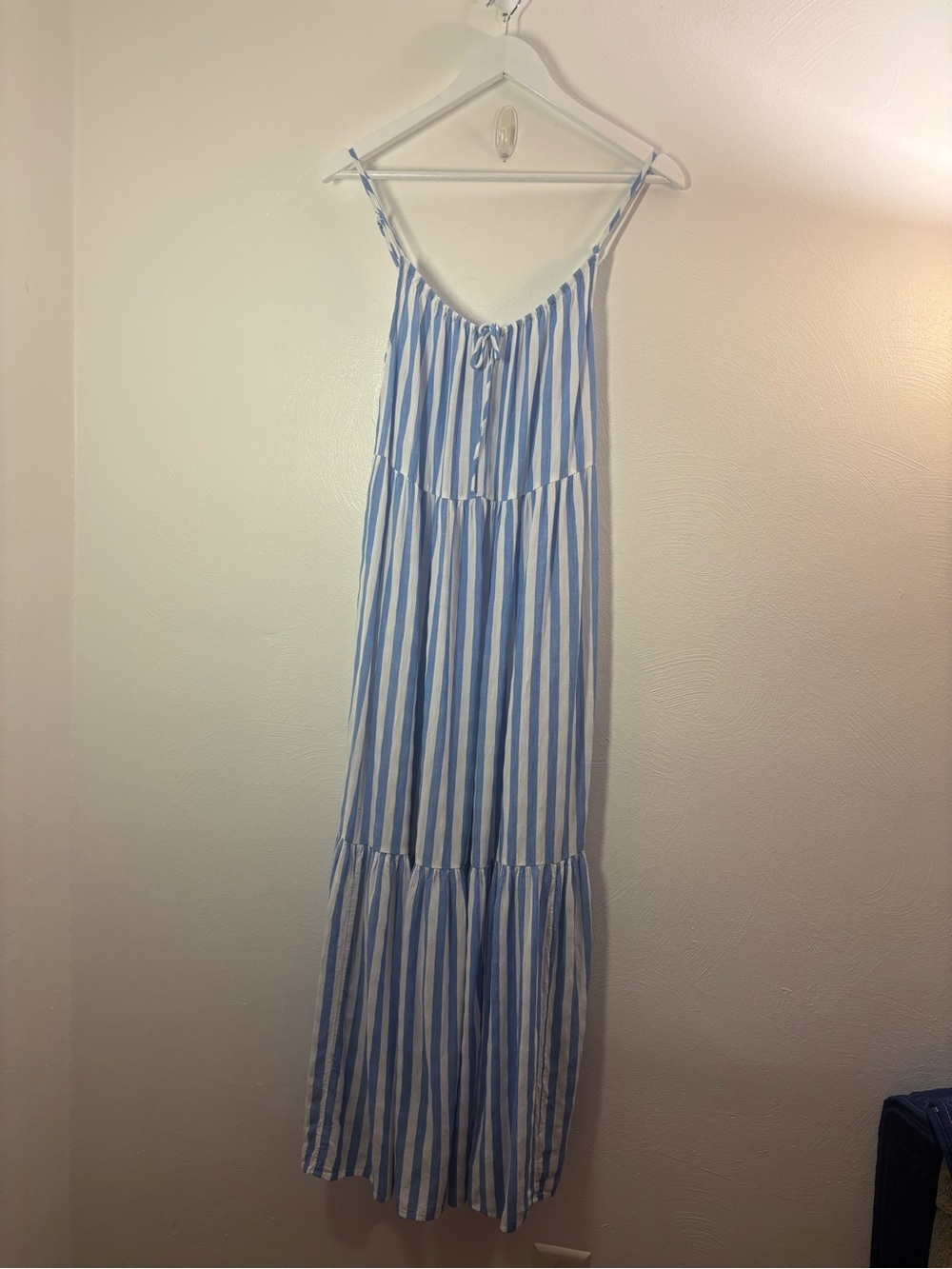 Old Navy Blue &White Striped Midi Flowy Sundress Size Medium